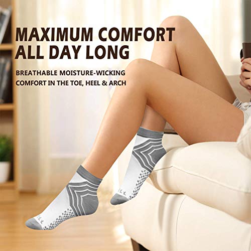 Image of NEWZILL Ankle Compression Socks for Men & Women, Cushioned Low Cut Compression Running Socks with Ankle Support