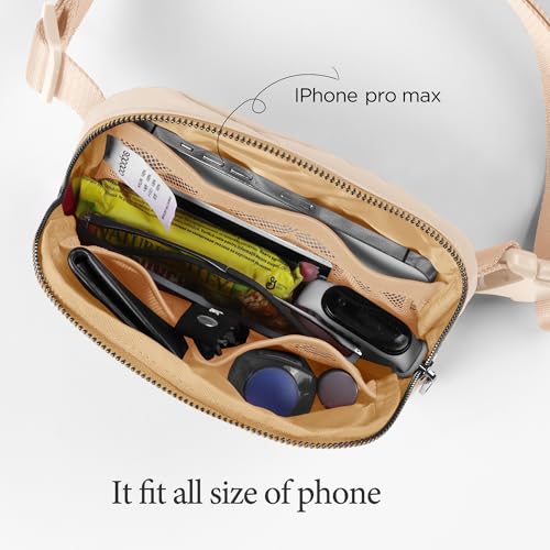 Image of ODODOS Unisex Mini Belt Bag with Adjustable Strap Small Fanny Pack for Workout Running Traveling Hiking, Irish Cream