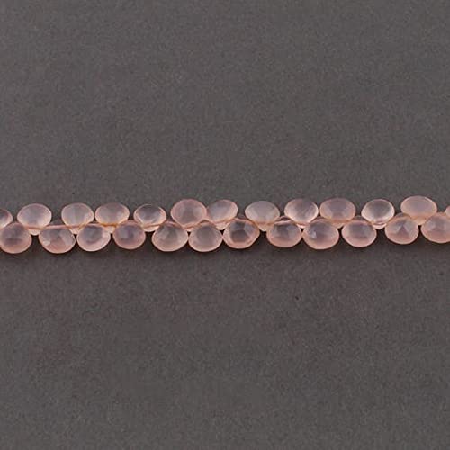 Chalcédoine rose naturelle taillée en cœur LKBEADS pour haute bijouterie