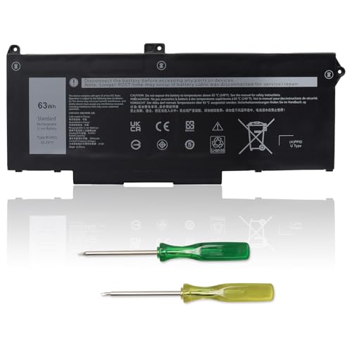 OPAHUTER RJ40G Laptop Batteria Sostituzione per Dell Latitude 14 5420 Latitude 15 5520 Precision 15 3560 Serie Laptop 01K2CF 075X16 WY9DX P137G P137G001 P104F P104F001 0WK3F1 0M3KCN 005R42 63Wh