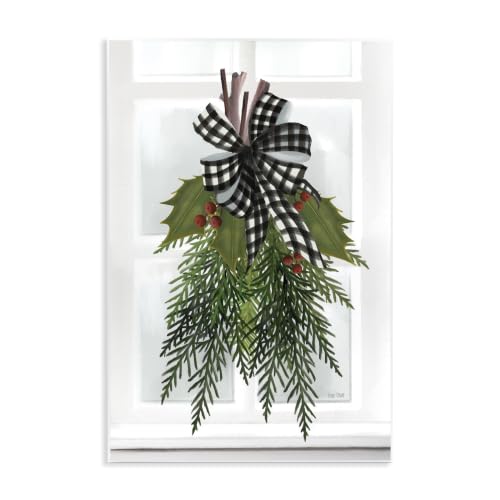 Hanging Holly Botanical, 13 x 19 Inch Mounted Print on Wall Plaque