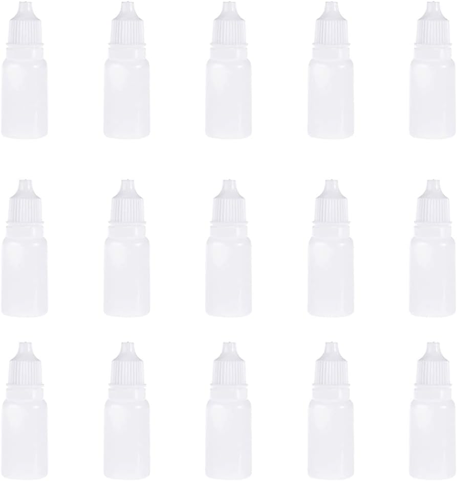 Hemobllo 60pcs Empty Eye Dropper Bottles Plastic Squeezable Dropper