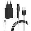 Chargeur 5 V pour Rasoir Philips One Blade 360 Series QP2734 QP2724 QP2834 QP2824 QP4631 QP2720 QP4530 MG7910 MG9520 MG5910 MG9510 Chargeur USB Adaptateur avec USB câble