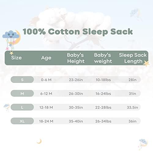 Yoofoss Baby Sleep Sack 0-6 Months 100% Cotton Baby Wearable Blanket 2-Way Zipper TOG 0.5 Baby Sleeping Bag, Breathable Lightweight Toddler Sleep Sacks for Babies (Small) — view 3