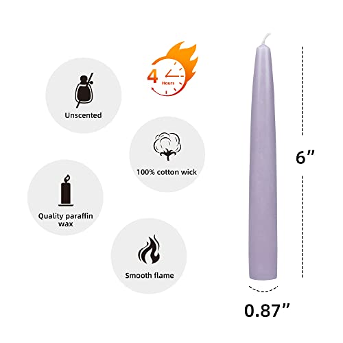 Zest Candle 12-Piece Taper Candles, 6-Inch, Lavender #TOP4