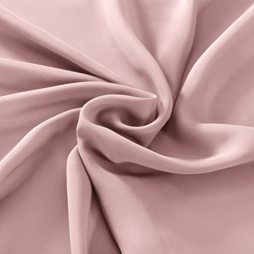 Image of Dusty Rose Chiffon Fabric by The Yard Continuous Sheer Arch Fabric 20 Yards | Pre-Cut Chiffon Draping Panels Airy Wedding Arch Draping Fabric 60 inch Wide for Events Backdrop Ceiling Decor DIY Craft Use