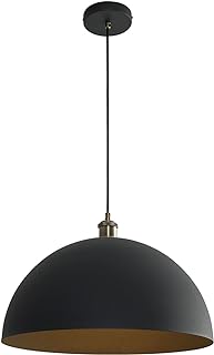 Vintage Black Pendant Light 17.72'' Retro Farmhouse Large Dome Pendant L...