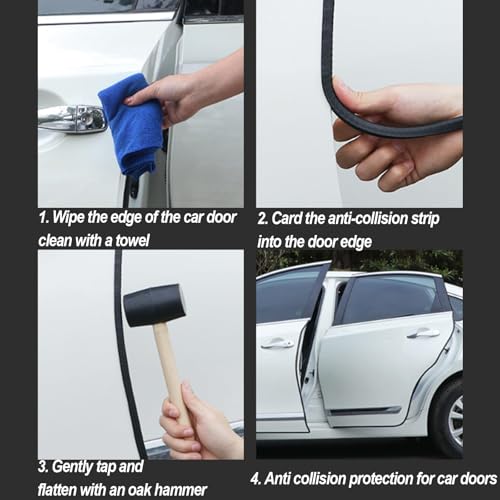 Car Door Edge Protector 13Ft(4M),Universal Fit U Shape Edge Trim Rubber Seal CarDoor Edge Protector,CarDoor Protector Rubber Anti-Collision Protectors,CarDoor Protectors Edge Guards for Most Car - Image 3