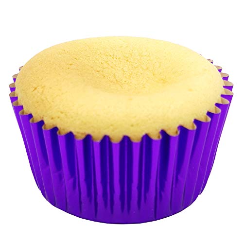 Image of Standard Purple Foil Cupcake Liners Muffin Baking Cups for Party and More, 100-Count