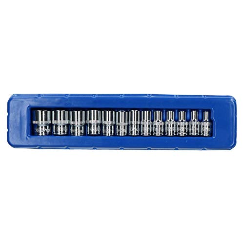 US Pro 13pc 1/4 Dr Shallow Sockets Metric 6 Point Socket CRV 4mm - 14mm New 2077