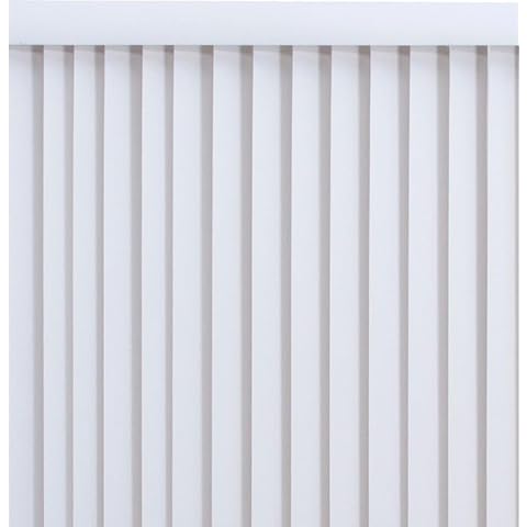 PowerSellerUSA Vertical Blinds for Patio Doors, 78W x 84L inches Large Window Blind Cordless, Anti Static Vinyl Slats Design with Aluminum Track, 3.5" Vanes Shade with Wand Controls, Solid White Cover