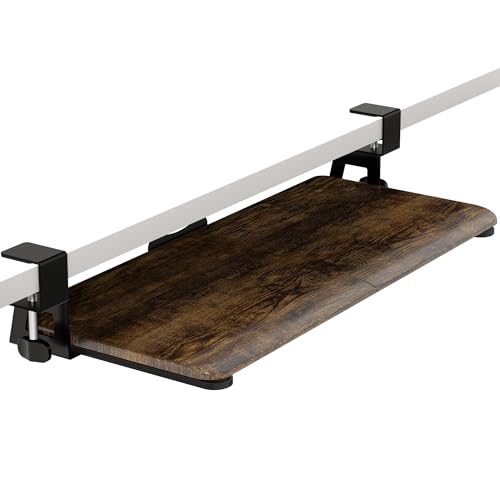 Image of Keyboard Tray Under Desk, Keyboard Holder&Drawer with C-Clamp 25.6 inchx11.8 inch