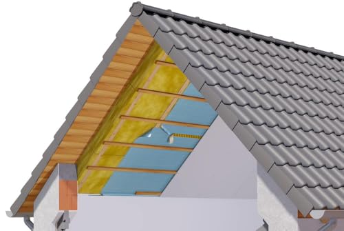 ICUTEC Icucral Klebeband 033 3088, 60 mm x 40 m, Lösemittelfrei, extrem hohe Klebkraft, für Überlappungen bei Dampfbremsen, Dampfsperre Klebeband in Profi-Qualität, luftdichtes Folienklebeband