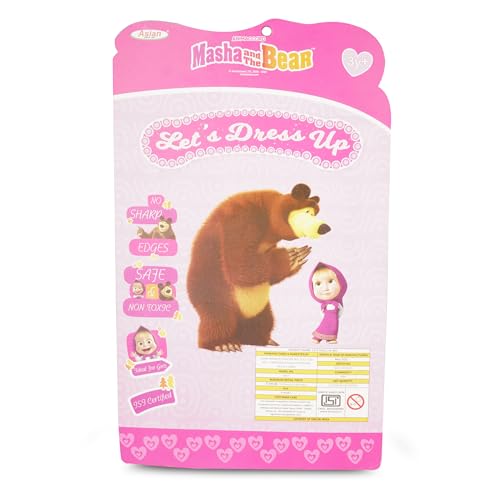 Image of Asian Masha Bear Dress Up & Makeup Kit - Kids Cosmetic Play Set for Girls | Pretend Makeup, Jewelry & Dress-Up Fun | Ages 3+