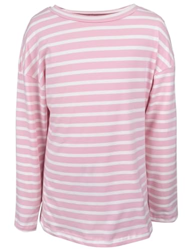 Image of Fanway&EC Girls Casual Long Sleeve T Shirts Basic Crewneck Striped Tunic Blouses Tops