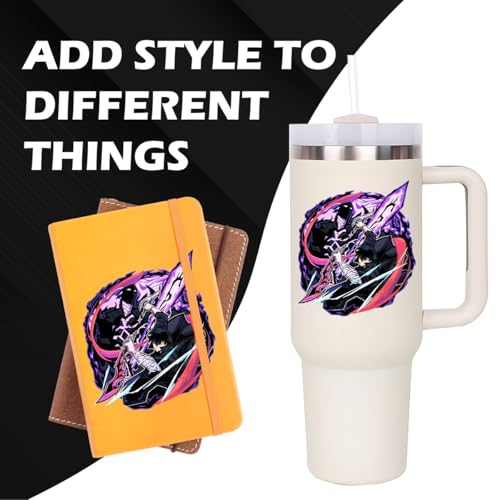 Image of Solo Leveling Peeker Anime Manga Decal Water Resistant Sticker Indoor Use Ideal for Laptop Window (Sung Jin Woo Purple)