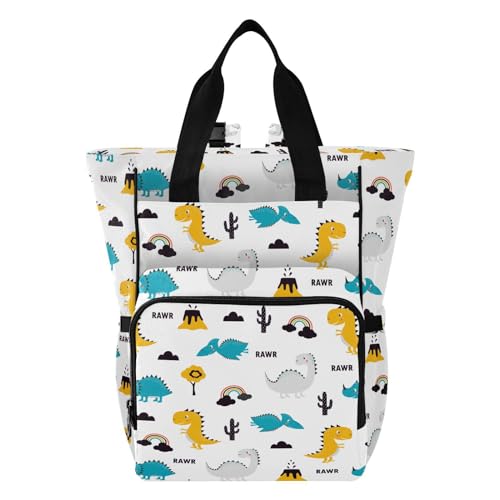 ALAZA Baby-Wickeltasche Rucksack Bunte Dinosaurier