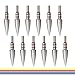MOLFUZ 12pcs Archery Field Points 100/125/150/200/300 Grain, Stainless Steel Screw-in Practice Arrow Tips for Recurve, Compound Crossbow, Hunting and Target Shooting