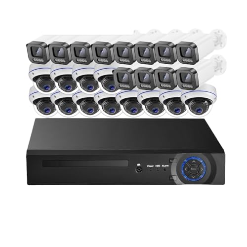 Kit De Videovigilancia NVR PoE con Detección Facial 4K Ultra HD 8 MP, Audio Bidireccional For Exteriores, CCTV 4 For El Hogar(None,24pcs 8MP Cameras)