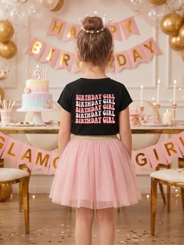 Image of YHHR Birthday Girl Shirt Tie Dye Girls Birthday Shirts 7-14 Year Kids Tops | Girls Birthday T Shirt, Cute B-Day Gifts Party Tops ,Birthday Outfits ,Letter Print Tees ,Graphic Short Sleeve Tee Tops