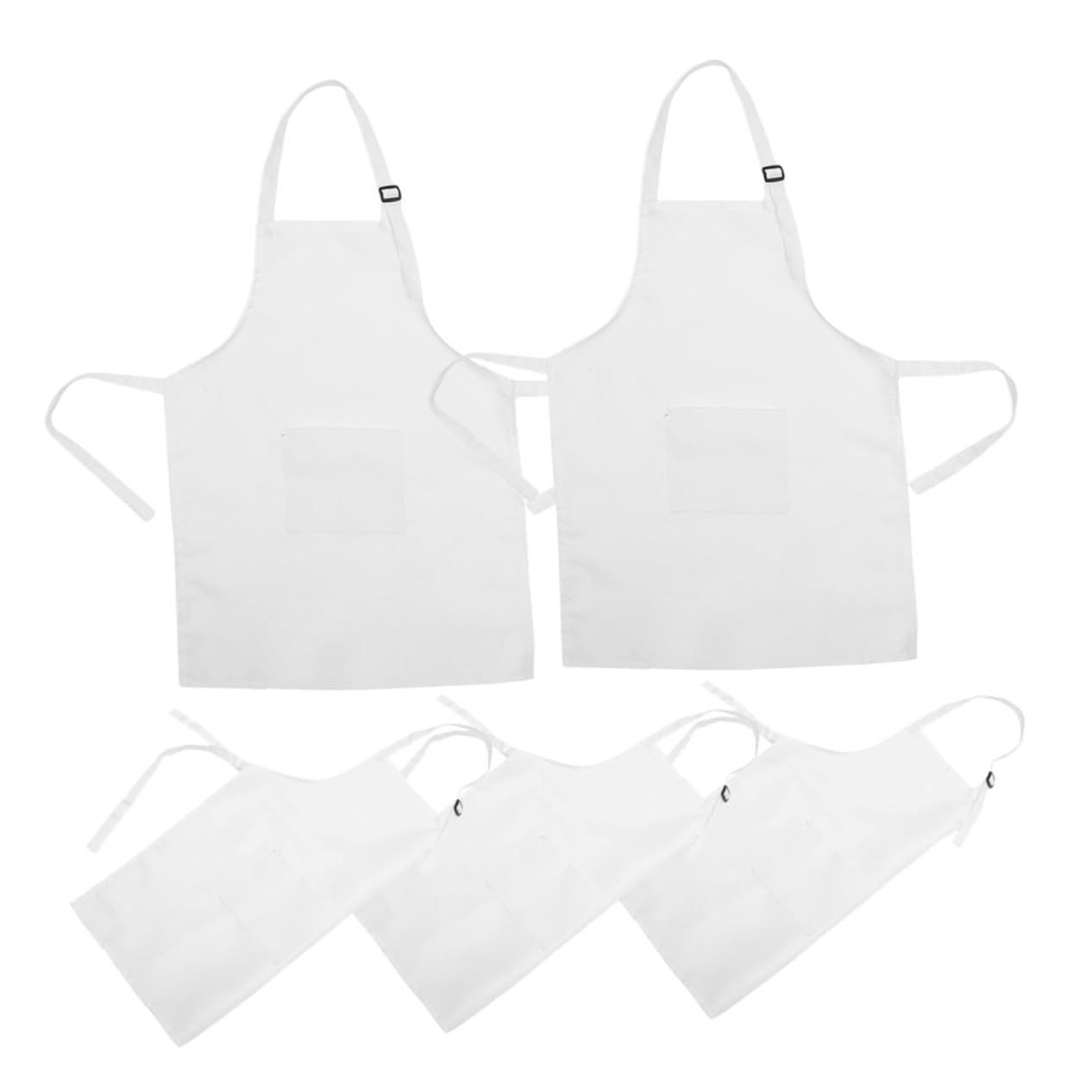 BESTonZON 5pezzi Grembiule Per Pittura Ragazzo Ragazza Ragazza in Regolabile e Resistente All Usura Bianco Per Lavori Artigianali e Attività Creative Confezione