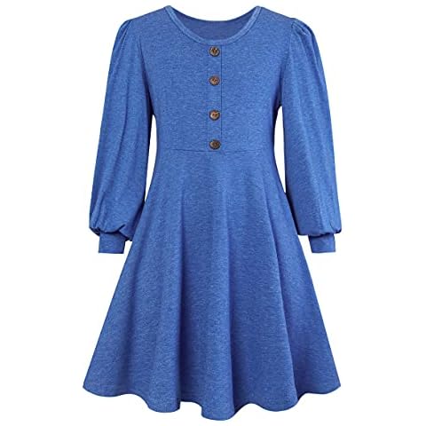 SFreeBo Girls Long Sleeve Blue Dress Cover