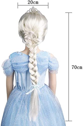 Vicloon Elsa Handschoenen Kits, Elsa Kostuum Set van 9, Inclusief Elsa Handschoenen, Upgrade Prinses Tiara Braid, Toverstaf en Elsa Kroon Jurk Meisjes voor Feest Kerstmis Carnaval Party Halloween Verjaardagsfeest - Image 7