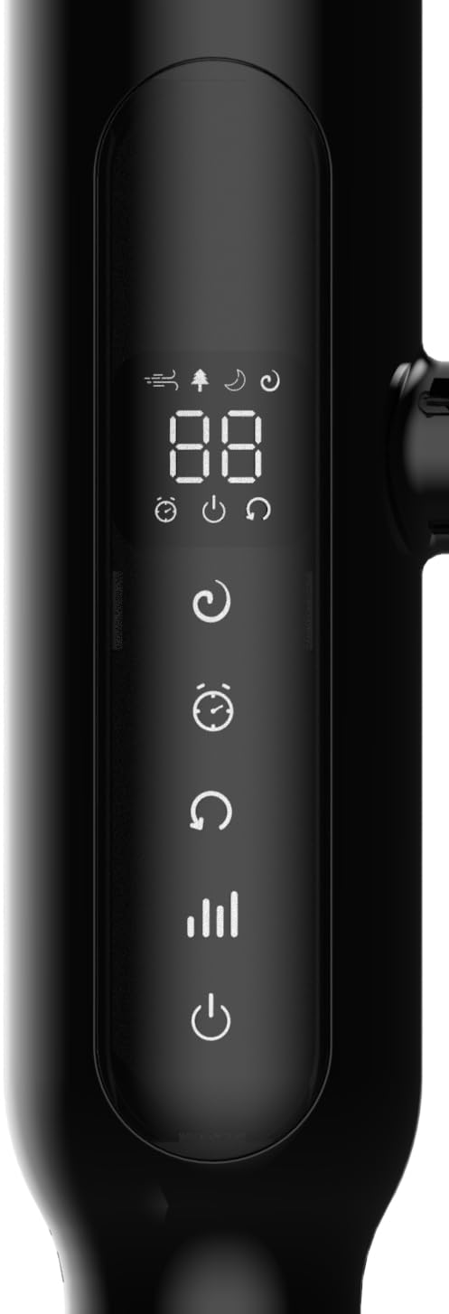 Megashopitalia Ventilatore a Piantana 65 Watt con Telecomando Timer Metallo ABS 5 Pale 10 Velocità Diametro 40 Oscillazione Inclinazione Altezza Regolabile (Nero)