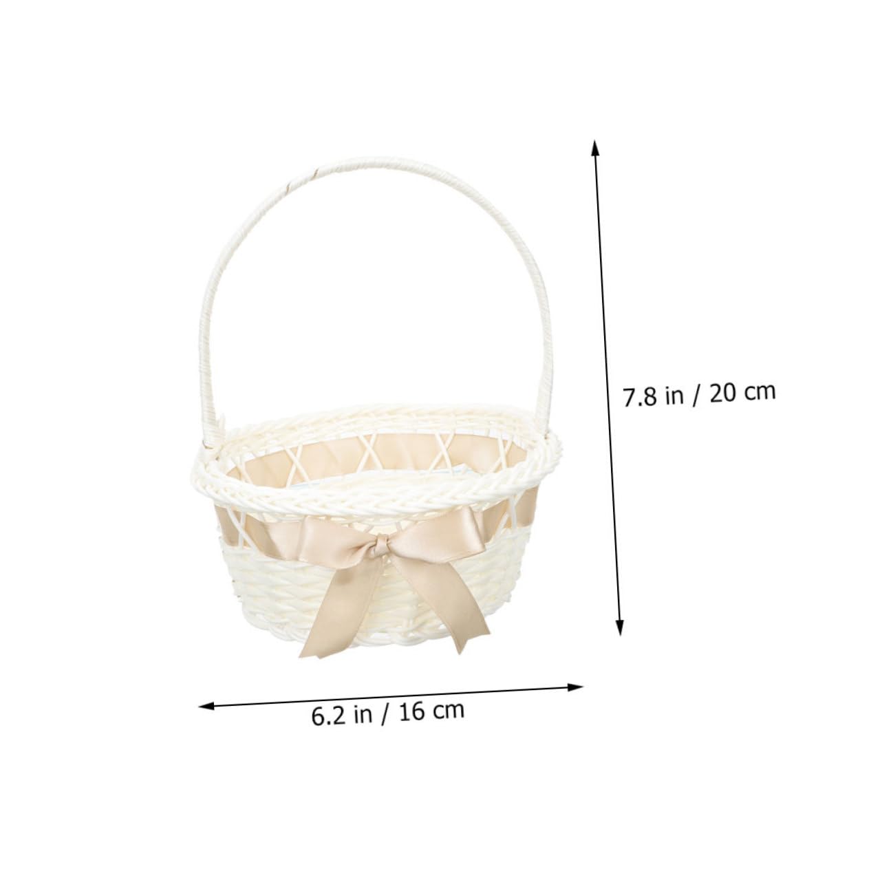 Unomor Flower Basket Girl Woven Basket with Handle Wedding Flower Basket for Decoration Storage Basket for Fruits Bread 16x20cm Coffee Brown