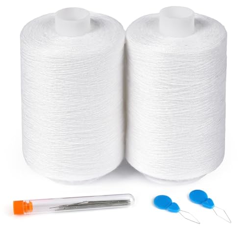 StiVerse 2PCS Thread - 1000Yard White All Purpose Sewing Machine Thread for Sewing