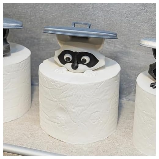 3D Printed Raccoon Toilet Roll Holder - Cute Funny Tissue Organizer for Bathroom | Quirky Housewarming & Bathroom Decor Gift