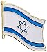 Backwoods Barnaby Istael Flag Metal Lapel Pin with Gold Clasp (Israeli broach, 0.75" x 0.75")