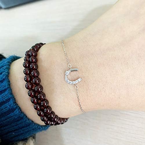 Chereda 925 Sterling Silver Horseshoe Bracelet for Women Lucky Horse Shoes Jewellery Gifts Women Bracelet