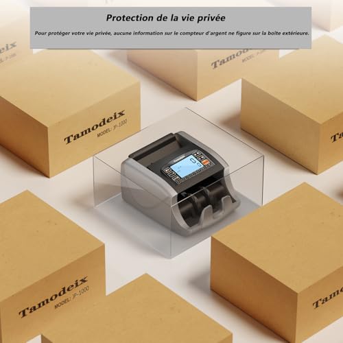 Tamodeix NX-270 Geldzählmaschine, EUR USD GBP-Geldzähler, UV/MG/IR-Erkennung, 1000 Blatt/min, LCD-Display, 2 Jahre Garantie, Kann gemischte Noten nicht zähle