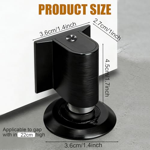 2026 New Door Wedge Stopper, Magnetic Doors Stoppers for Bottom of Door, No Drill Invisible Doorstops for Inside Door, Heavy Duty Magnetic Doors Catch Holder to Keep Doors Open (Black)