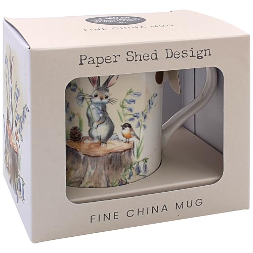 Image of The Leonardo Collection Paper Shed Design Hare & Bird Mug for Home & Kitchen | Stylish Ceramic Mugs for Tea & Coffee | Lovely Cup Set for Mens Gifts & Birthday Gifts for Women