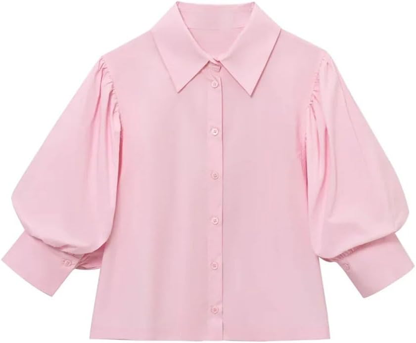 Women's Buttoned Puff Sleeve Shirt