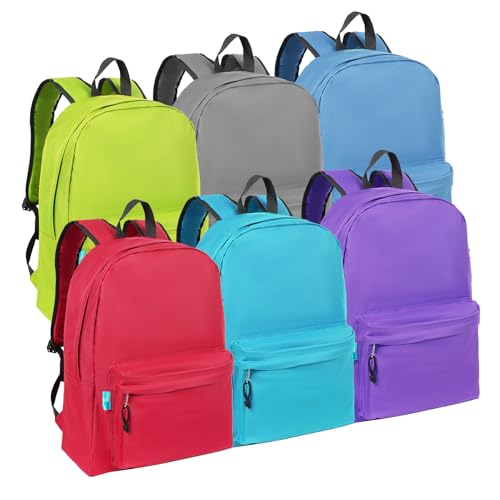 BeigeSwan Mochilas de 41 cm por atacado – Mochilas escolares para crianças – Mochilas a granel para estudantes do ensino fundamental, médio e médio, 6 cores sortidas
