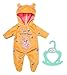 Produktbild BABY born Kleiner, 36 cm DOLL Zapf Creation 834619 Little Onesie 36cm-Puppenanzug Einteiler mit Kapuzen, Bären-Ohren und Schleifchen, Gold gelb, rot, S
