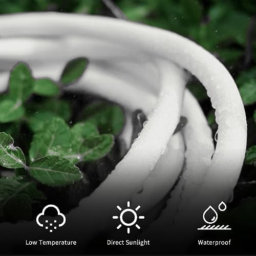 YOJOE Indoor Outdoor Extension Cord with Lighted End, 3 Prong 15A Weatherproof Power Cord, 10 Gauge Heavy Duty 40 ft White Extension Cord for Garage, Garden and Home, 10/3 SJTW UL Listed - 3