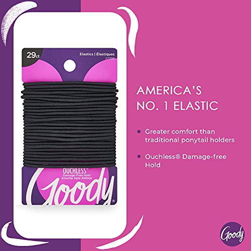 image for Goody Ouchless Womens Elastic Hair Tie - 29 Count, Black - 2MM for Fin