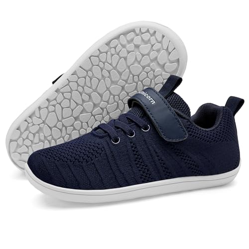 IceUnicorn Hausschuhe Kinder Barfußschuhe Jungen Mädchen Sportschuhe Barfussschuhe Minimalistische Hallenschuhe(Marine 32EU)