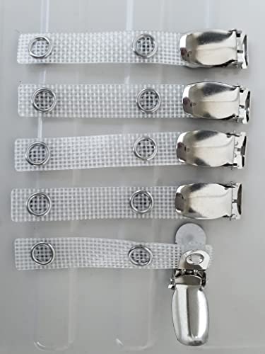 5 x Ausweishalter Befestigungsclips drehbar starker Hosenträger Clip Ausweisclip Befestigungsclip für Kartenhalter Karten Schutzhüllen Namensschild-Halter (gewebeverstärkt)