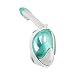 Full Face Snorkel Mask AtlantiSea 180°, GoPro Compatible, Dry Top Snorkeling Tube for Diving Underwater, Panoramic View, Anti-Fog, Anti-Leak Design (Astro Teal, S/M)