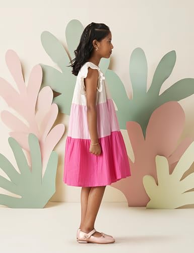 Image of Amazon Brand - Symbol Kids Knee Length Tiered A-Line Dress