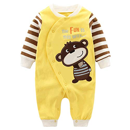 Vine Baby Jungen Schlafstrampler Schlafanzug für Mädchen, Einteiler langarm Schlafoverall Baby-Nachtwäsche, 0-3 Monate
