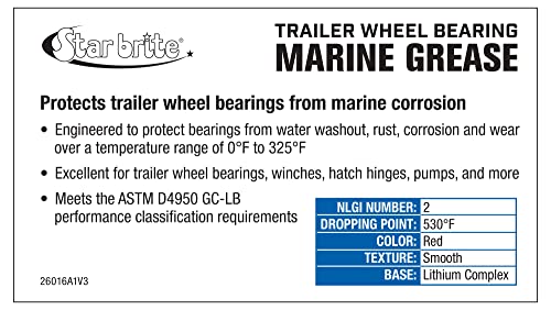 STAR BRITE Trailer Radlagerfett Propellerwellenfett – NLGI Nr. 2 – Schützt vor Auswaschung, Rost, Korrosion und Verschleiß an Radlagern, Propellerwellen, Winden, Pumpen, Bootsluken usw.