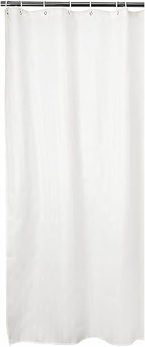 HELLCRACK Cortina de ducha pequeña o forro de tela de 32 x 72 pulgadas, lavable, IPx4, impermeable, calidad hotelera, cortinas de ducha con ganchos