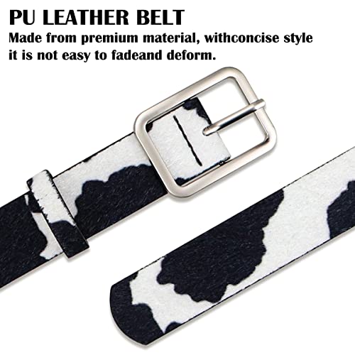 FERCAISH Waist Belts for Women Fashion Animal Print Leather Belt Cow Print Belt3