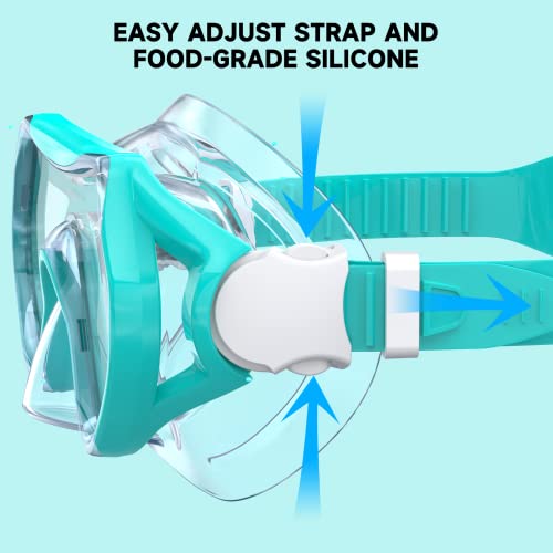 Foto von Findway Taucherbrille Kinder,Schwimmbrille Kinder Schnorchelmaske für Jungen Mädchen Jugendliche,Tauchmaske mit Nasenabdeckung 180°Panorama HD Anti Nebel Anti-Leck Taucherbrille für Kinde r 6-16 Jahre